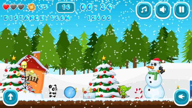 Christmas Panda Run gameplay