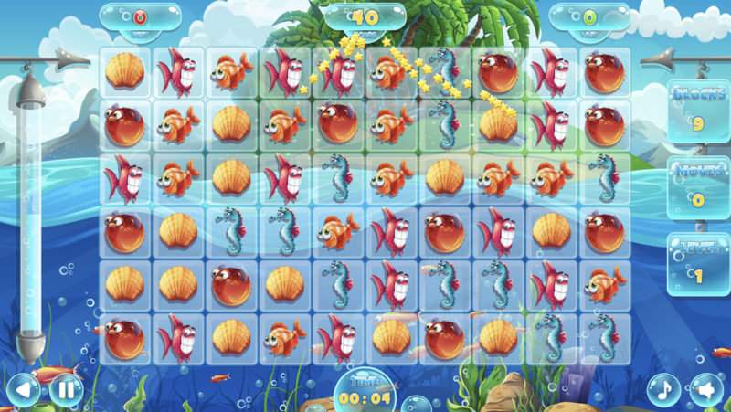 Fish World Match 3 gameplay