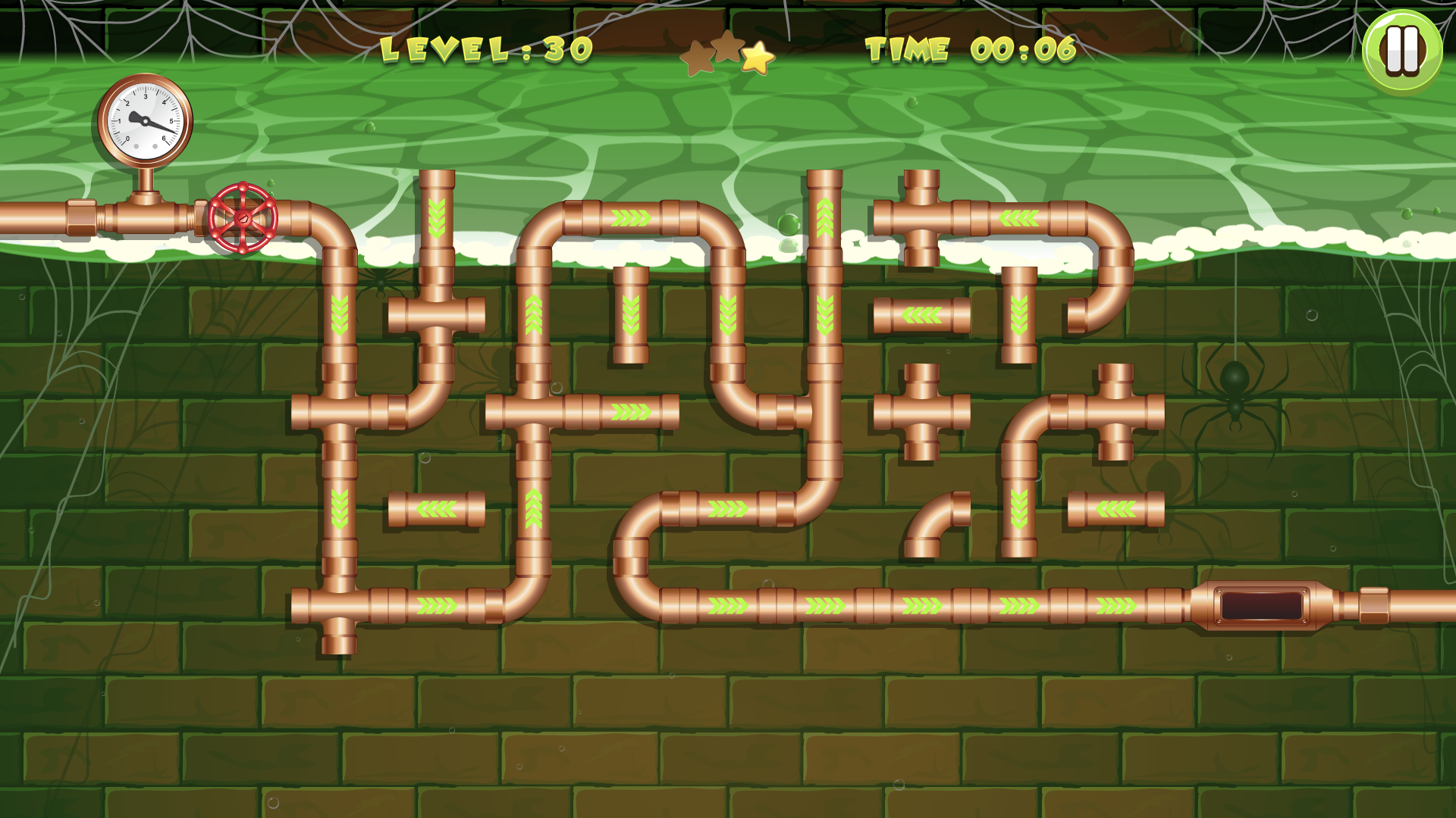 Plumber level 30 pipe route with six seconds remaining